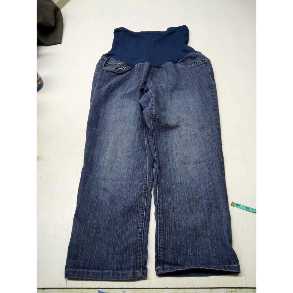 Two Hearts Maternity Large Blue Denim Medium Wash Size Large 4 Pockets